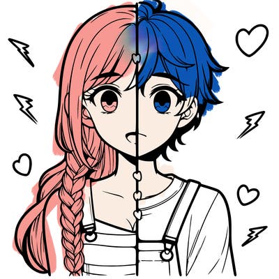 realistic girl boy split