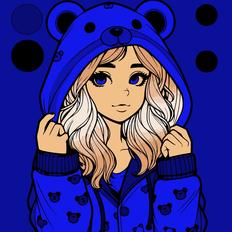 realistic girl in a animal pjs hoodie