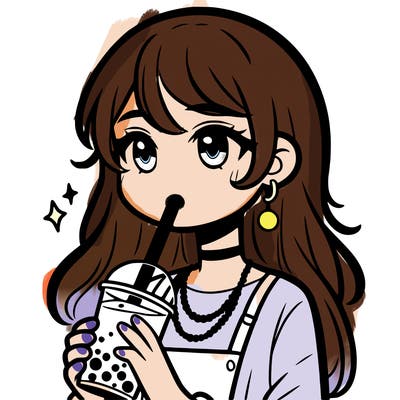 teenage girl drinking boba