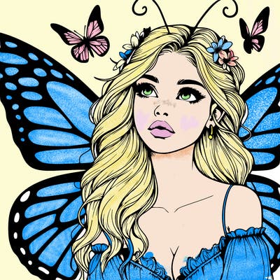butterfly fairy realistic girl