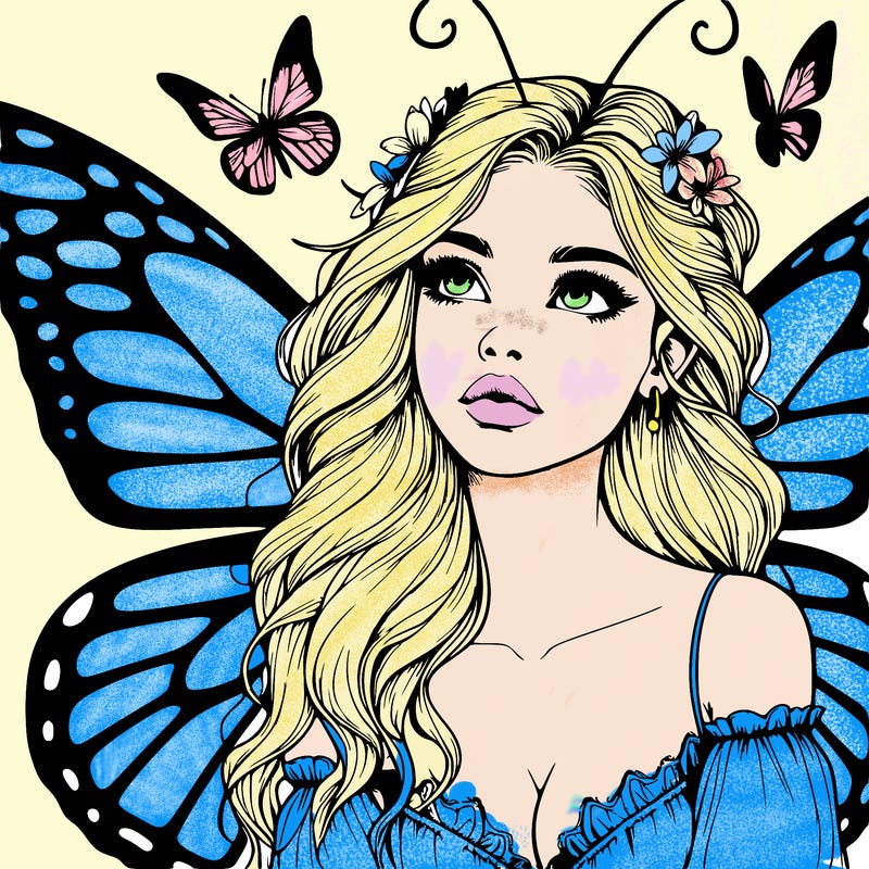 butterfly fairy realistic girl
