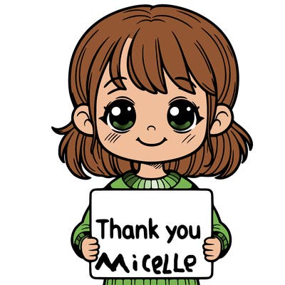 girl holding a thank you sign