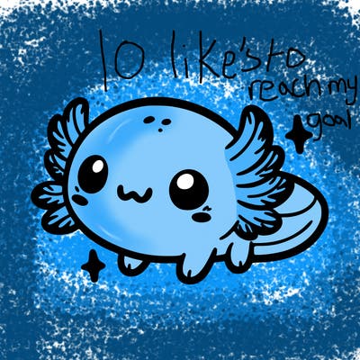 cute easy baby axolotl