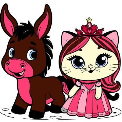 𝑎𝑛𝑑 𝑑𝑜𝑛𝑘𝑒𝑦 𝑤𝑖𝑡ℎ 𝑎 𝑝𝑟𝑖𝑛𝑐𝑒𝑠𝑠 𝑐𝑎𝑡