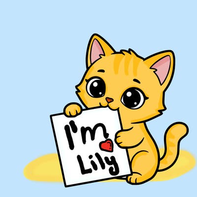 a small cat with a blank sheet of paper in its hand. the cat is sooooooo cute!