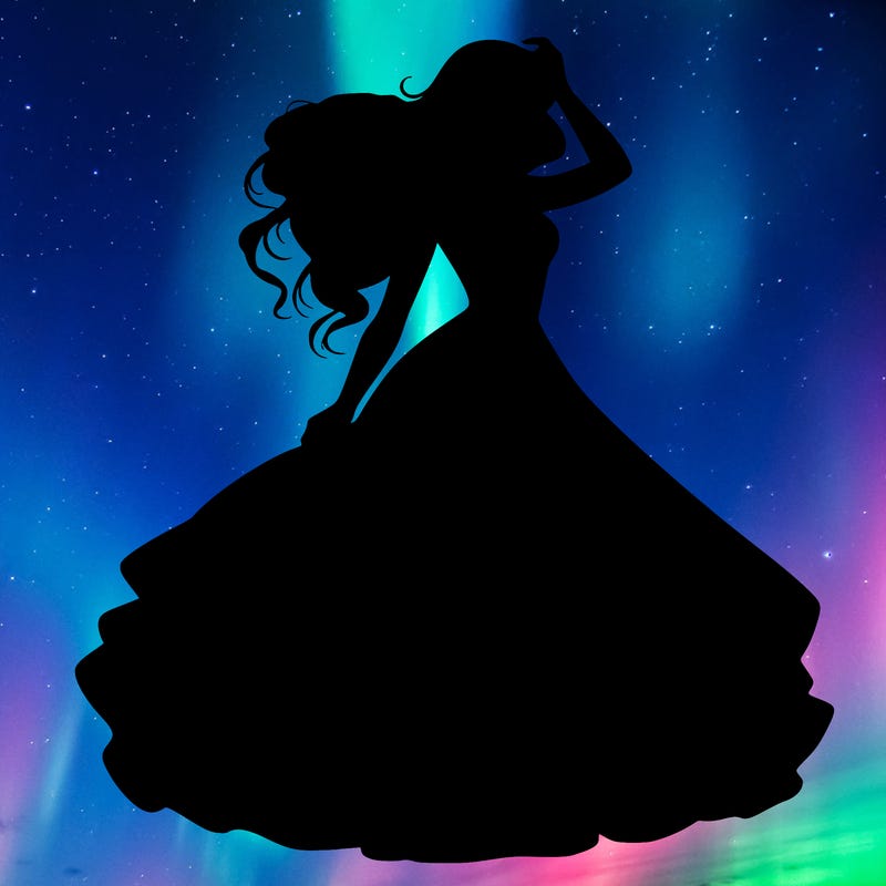 realistic woman with dress flowing in the wind