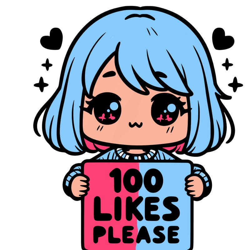 cute girl holding a sign saying 100 likes please
