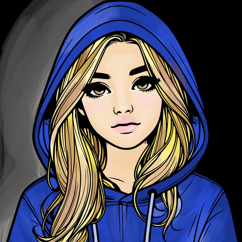 realistic girl with a hoodie