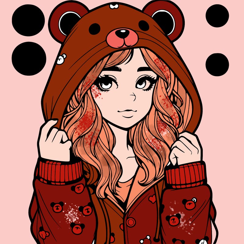 realistic girl in a animal pjs hoodie