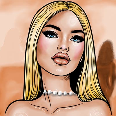 realistic woman with full lips