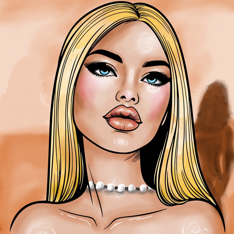 realistic woman with full lips