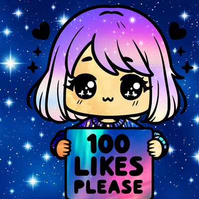 cute girl holding a sign saying 100 likes please