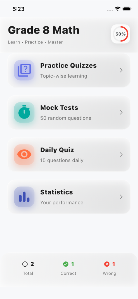 Grade 8 Math Practice - Education App | MWM