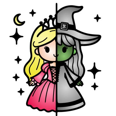 split princess and witch