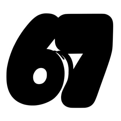the numbers 67