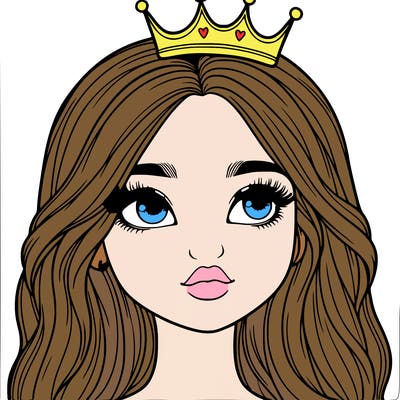 a realistic girl with a crown on