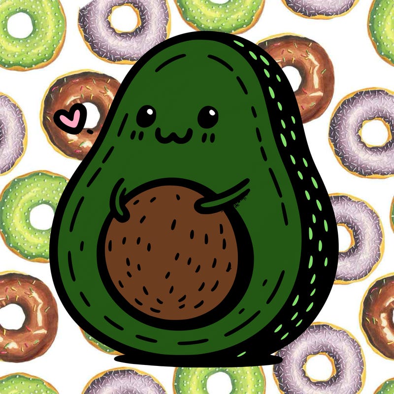 an avocado hugging an avocado