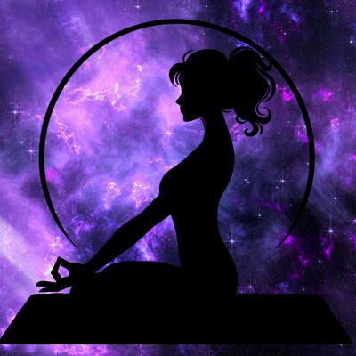 silhouette of a woman doing yoga