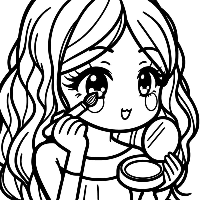 a girl putting on makeup