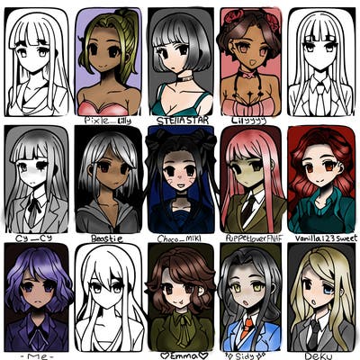 girls that look diffrent anime