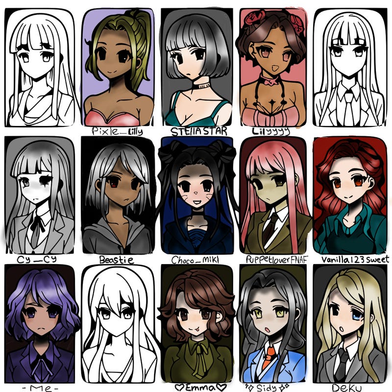 girls that look diffrent anime