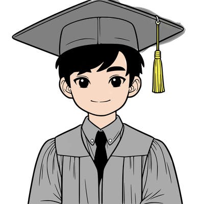 asian person graduating from school realistic