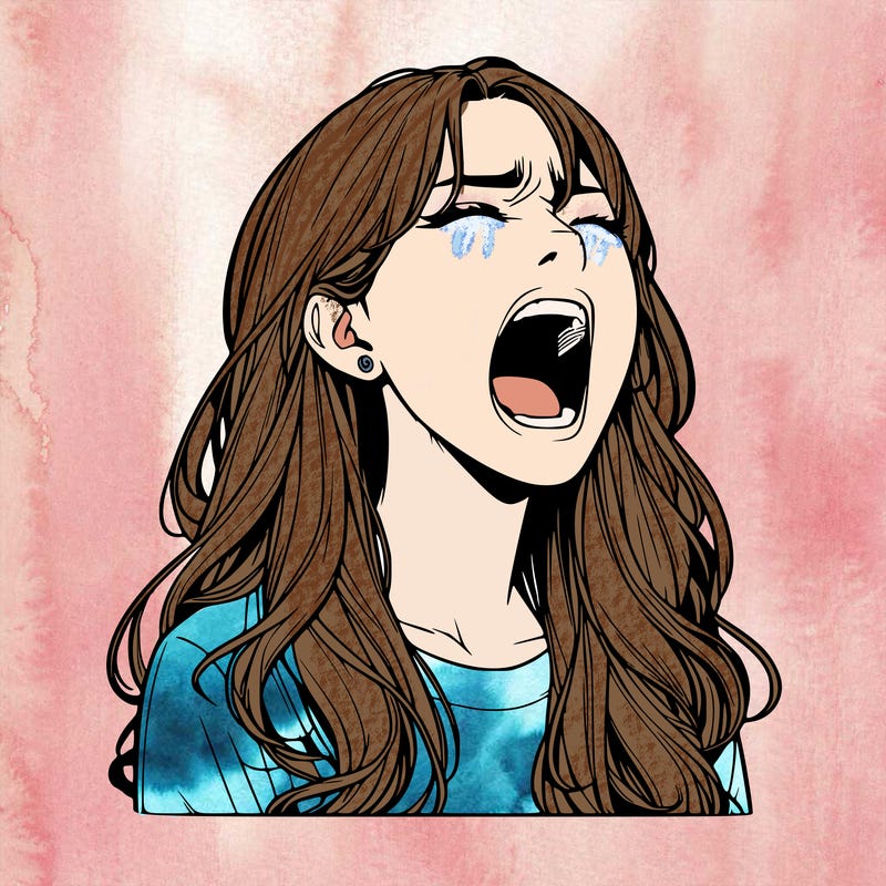 screaming realistic, girl