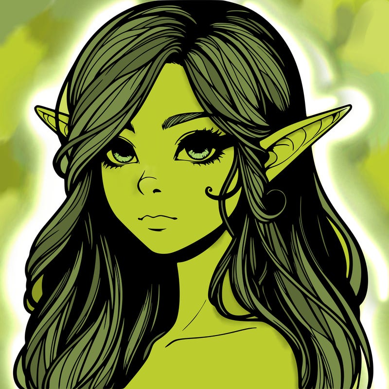 elf girl realistic dark fantasy