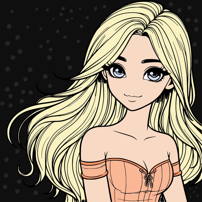 realistic girl with long hair