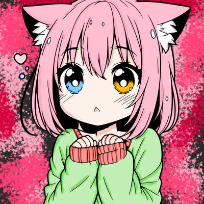shy anime catgirl