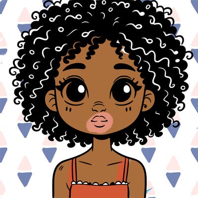 black teen girl with curly hair