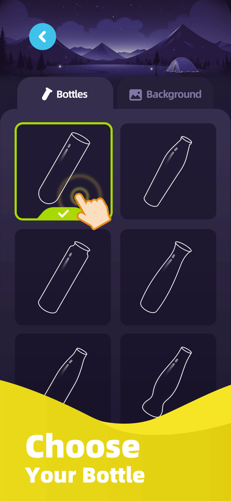 Water Sort Master-Color Puzzle - Water Sort Masterアプリで選択できるさまざまなボトルのスタイルを示す画面。