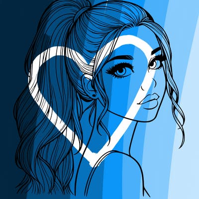 realistic pretty girl with high pony tail