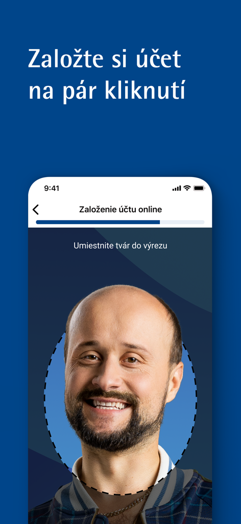 Registro de conta bancária online com reconhecimento facial no aplicativo Fio Smartbanking SK