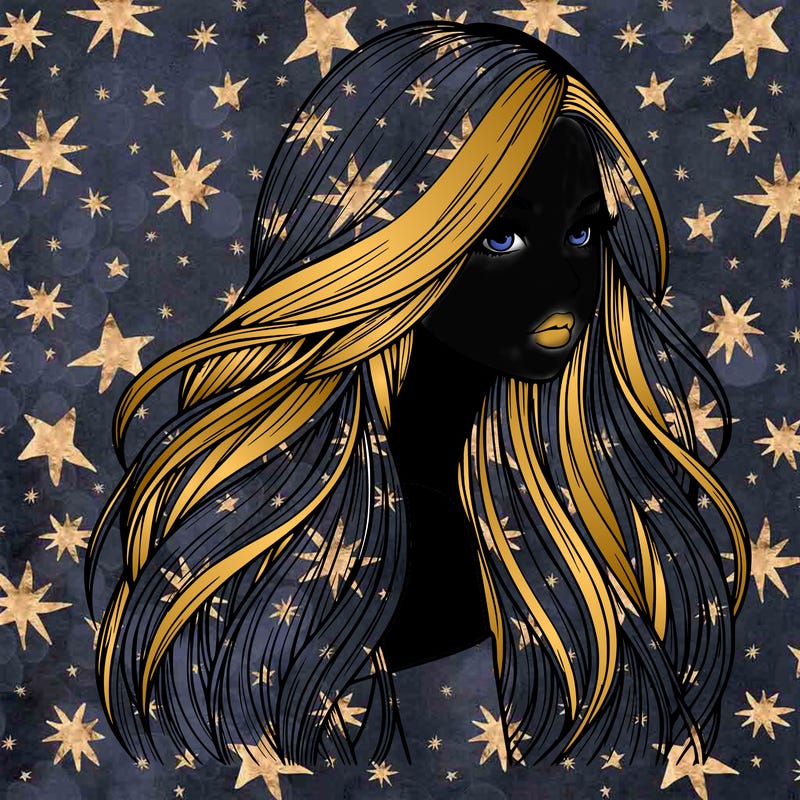 realistic girl with long realistic hair