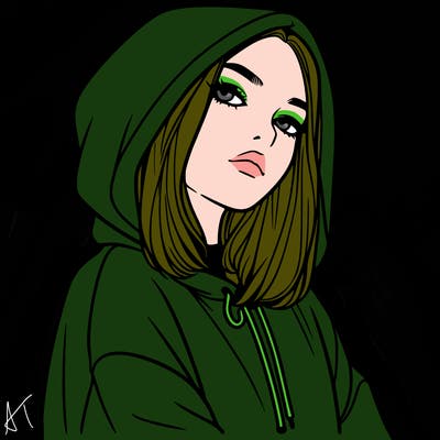 a realistic girl in a hoodie