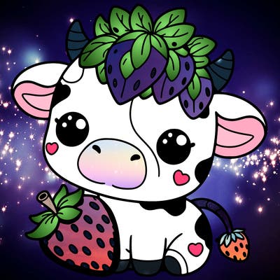 cute strawberry cow