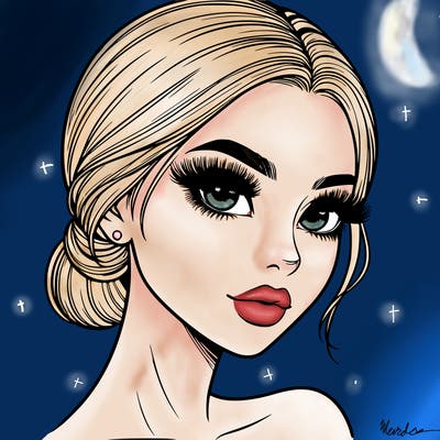 realistic girl with lashes