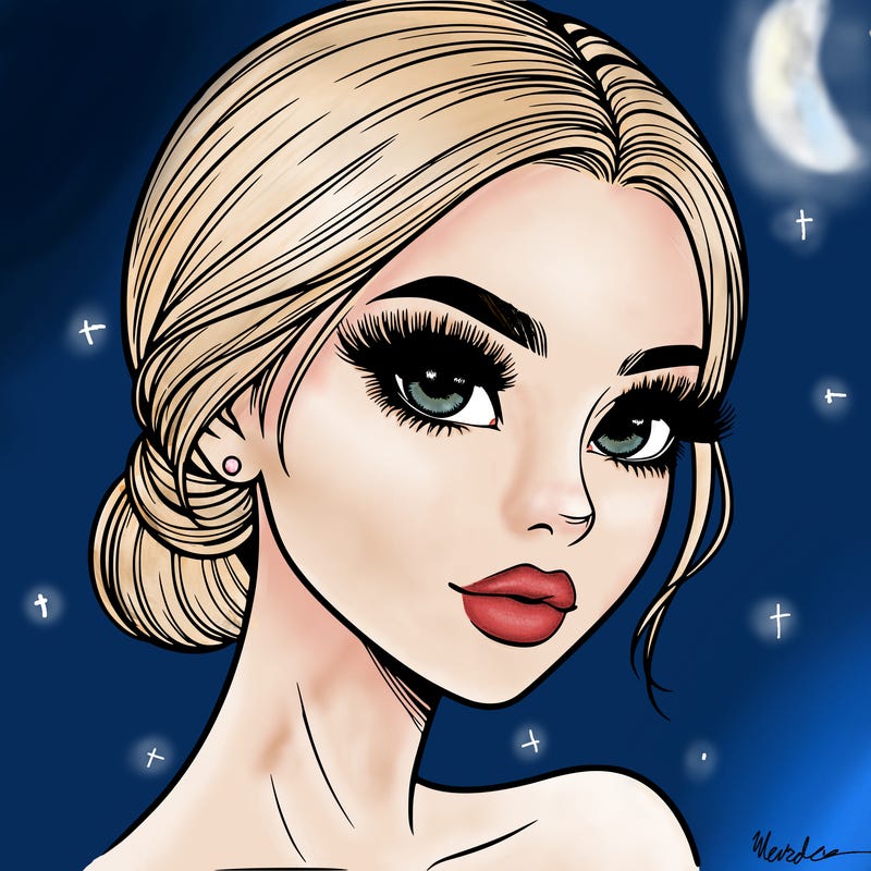 realistic girl with lashes