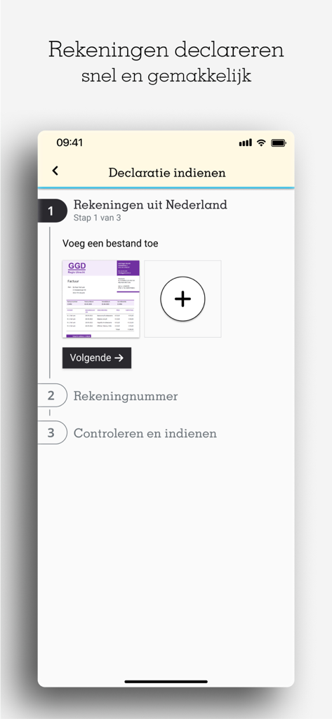 Pantalla móvil de la app de seguros de salud de ASR mostrando la carga de la factura para una reclamación