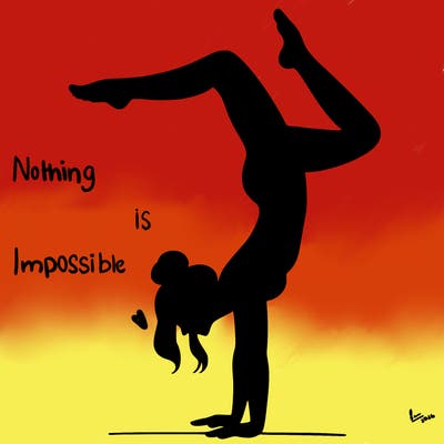 a woman doing a handstand