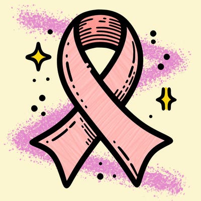 ribbon symbol of national breast cancer awareness month