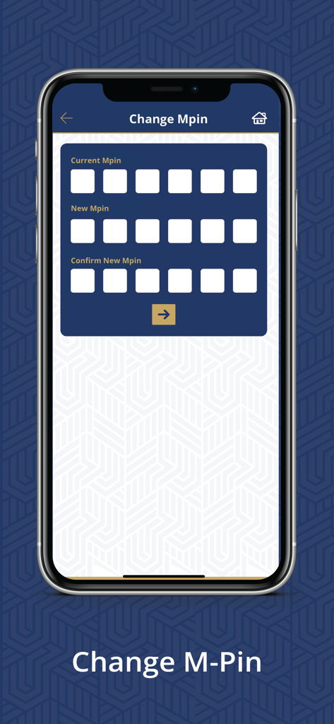 SBM Bank India Ltd - SBM Bank India mobile app Change M-Pin screen with security input fields
