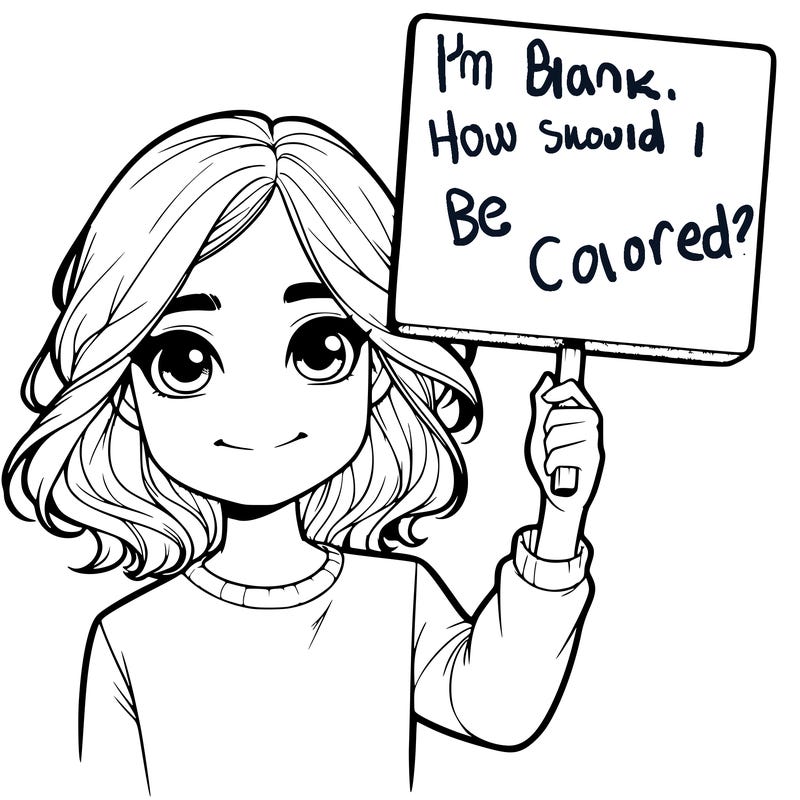 realistic girl holding up a sign