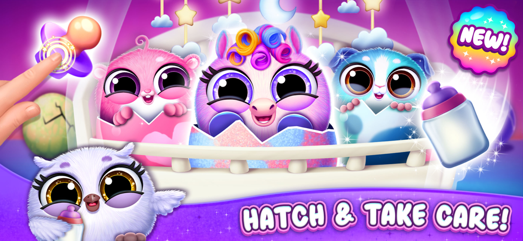 Smolsies 2 - Cute Pet Stories - Coloridas mascotas Smolsies incubando en una guardería con artículos de alimentación interactivos