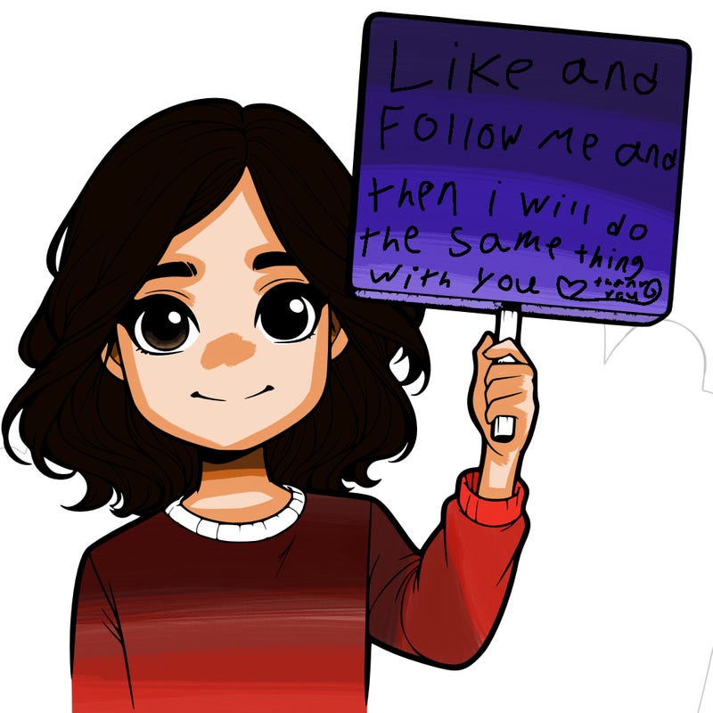realistic girl holding up a sign