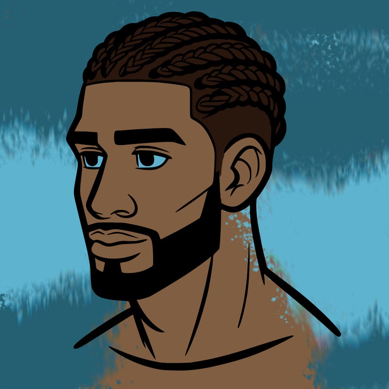 human man with short braids
