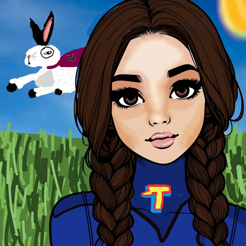 realistic girl with braids