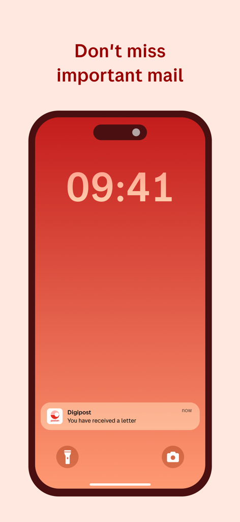 Digipost - Notifica dell'app Digipost su uno schermo di smartphone che mostra un avviso per una lettera ricevuta