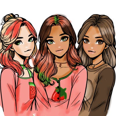 three realistic girls